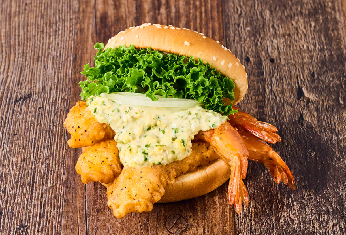 商品画像:神の海老バーガー 柚子胡椒シュリンプ